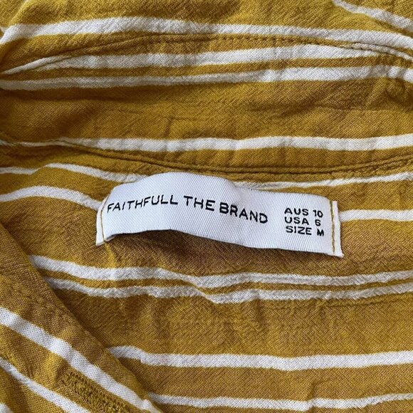 Faithfull the Brand Toulin Shirt Roy Stripe Print - Size Medium - Picture 5 of 5